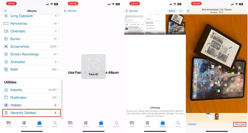 富裕苹果14维修分享 iPhone14 上恢复已删除的照片 