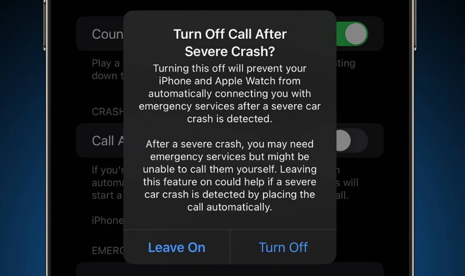 富裕苹果14维修分享 iPhone 14 和 Apple Watch 上关闭崩溃检测 